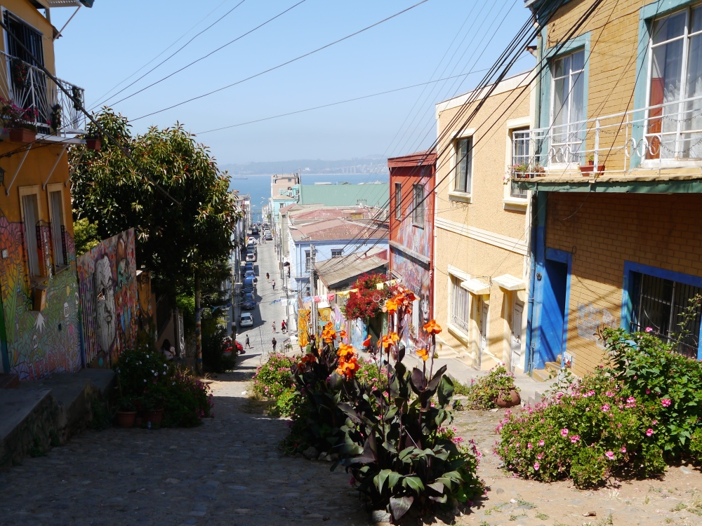 Die Straßen in Valparaiso
