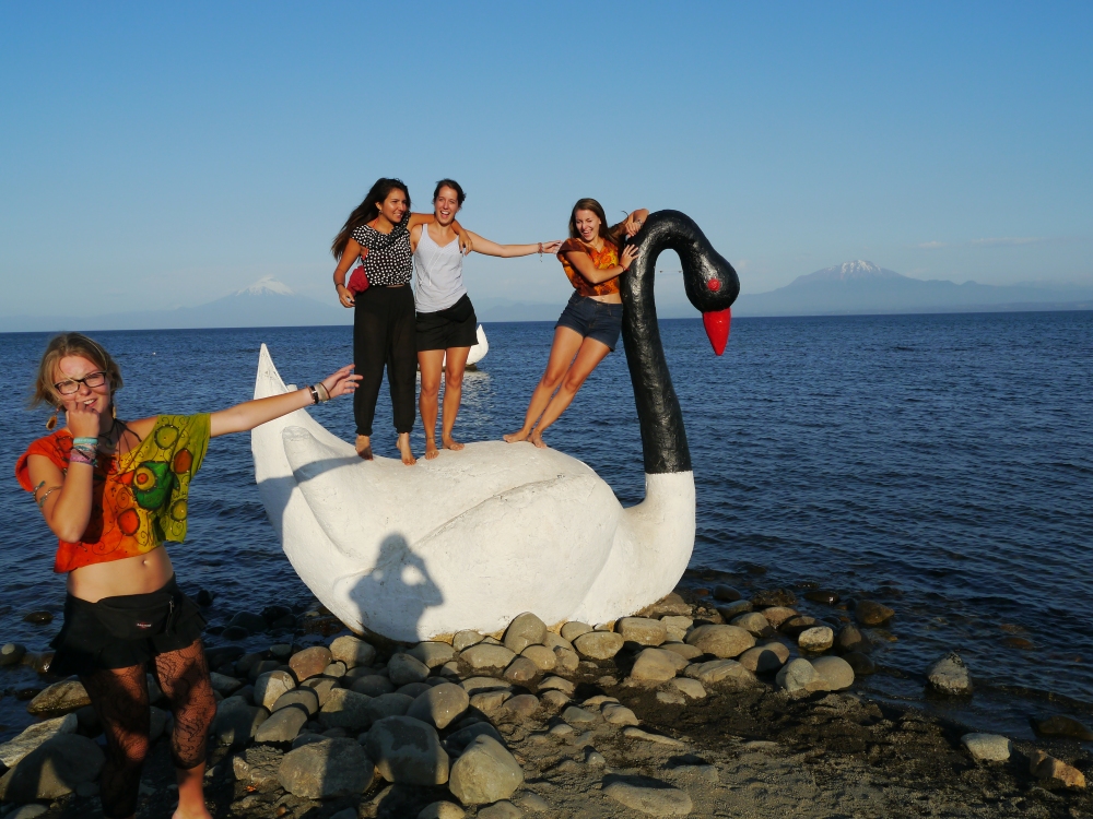 am Lago Llanquihue mit Blick auf den Vulkan Osorno